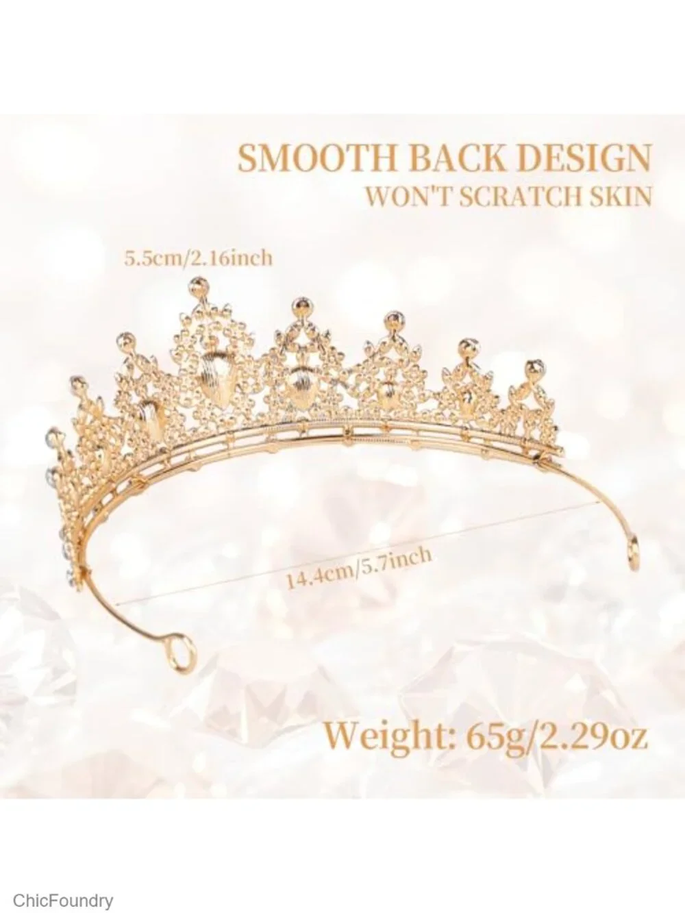 Crystal Rhinestone Tiara Crown for Women - Prom Wedding Birthday Hair Accessory